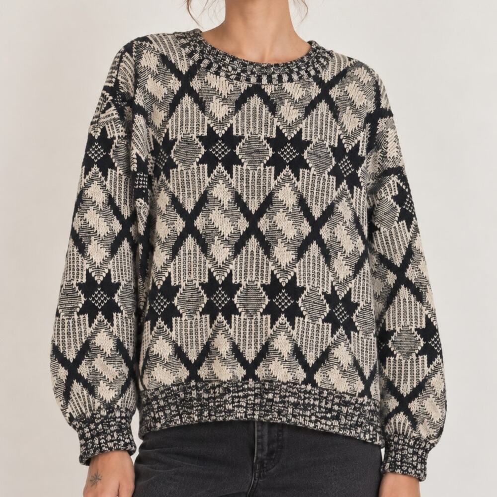 Vintage Crossings Oversized Sweater Medium USA Made 90s Oversized Knit Grandpa